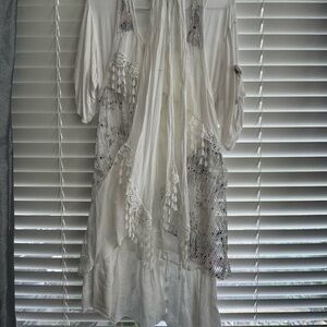 White cotton gauze 3pc casual outfit